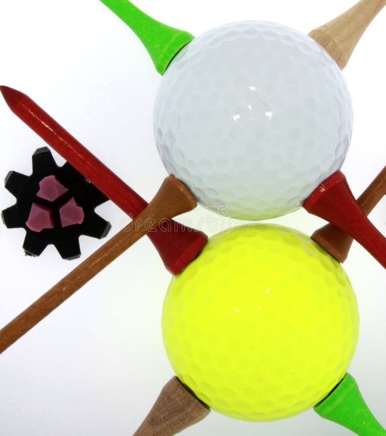 Golf Balls with Tees and Cleat Stock Photo Image of competition