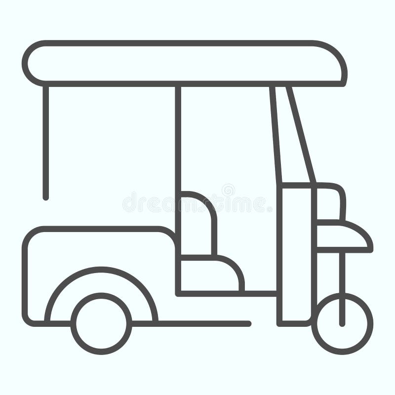 Golf buggy thin line icon. Golf cart vector illustration isolated on white. Electric golf car outline style design stock illustration