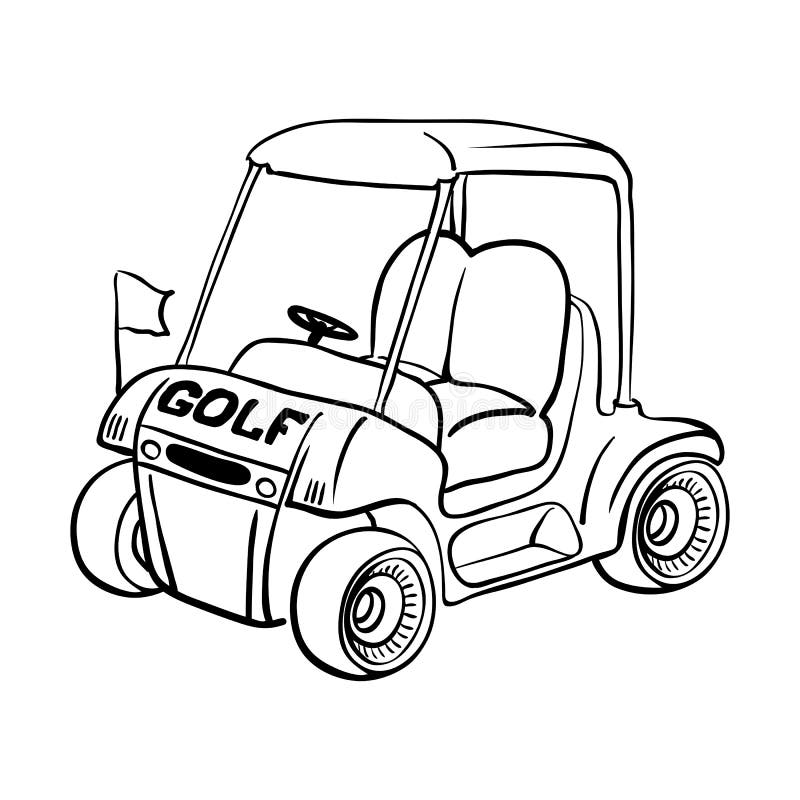 Golf cart stock vector. Illustration of active, layout - 52627708