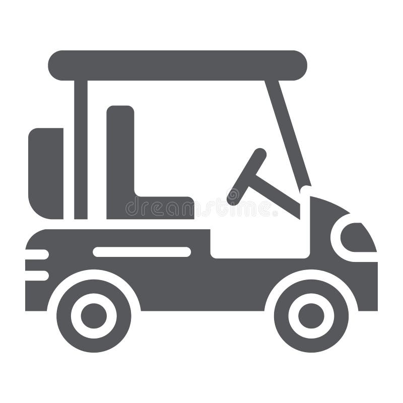 Golf cart glyph icon, transportation and auto, golf car sign, vector graphics, a solid pattern on a white background, eps 10.