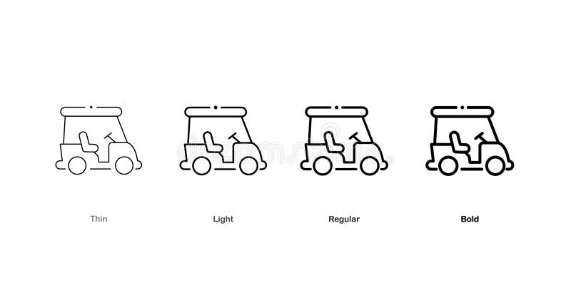 Golf cart linear icon. Thin line illustration. Contour symbol. royalty free illustration