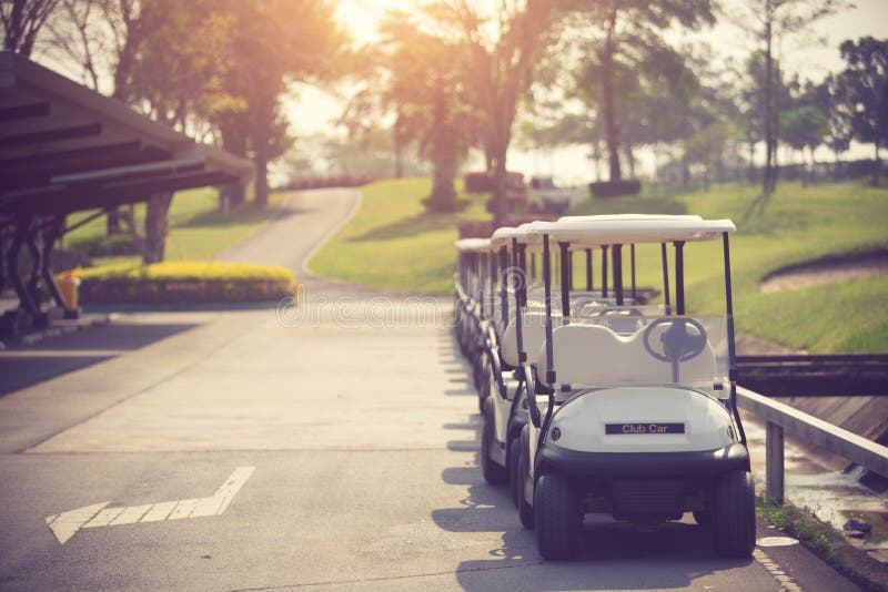 Golf Carts on a Golf Course Stock Image Image of equipment, grass