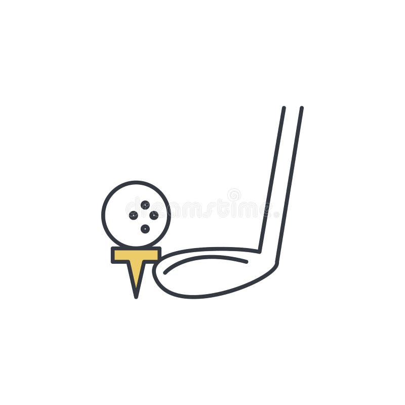 Golf club with ball icon. Element of web icon with one color for mobile concept and web apps. Thin line golf club with ball icon vector illustration