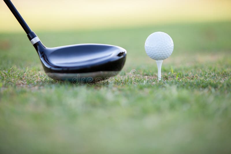 Golf Club and Ball on Tee Off Stock Image Image of sport, swing 34487615