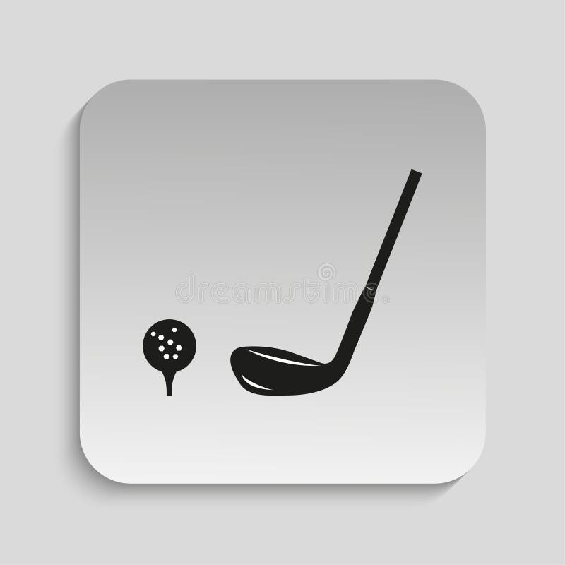Golf Club and Ball. Vector Icon. Stock Vector Illustration of sign