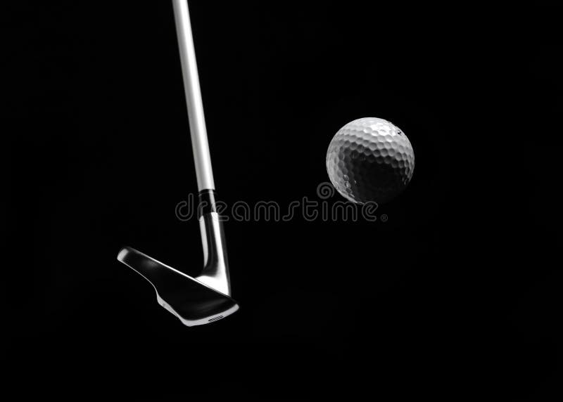 Golf Club Hitting a Golf Ball Stock Image - Image of hitting, iron ...