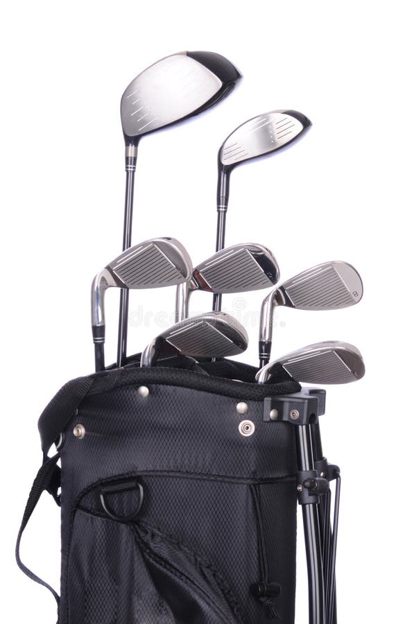 Golf bag with clubs stock photo. Image of green, clubs 225600