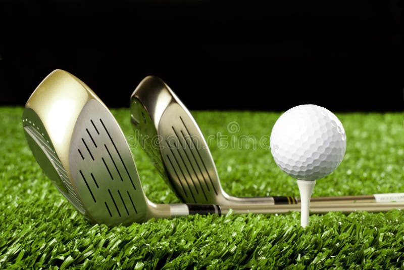Golf Club New With Ball On Tee 1 Stock Photo Image of dark, golf