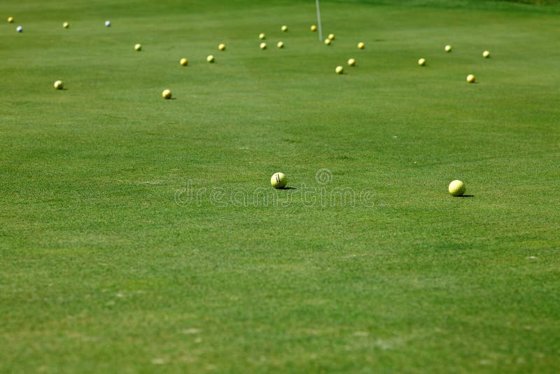 Golf course with balls stock image. Image of golf, level 111549419