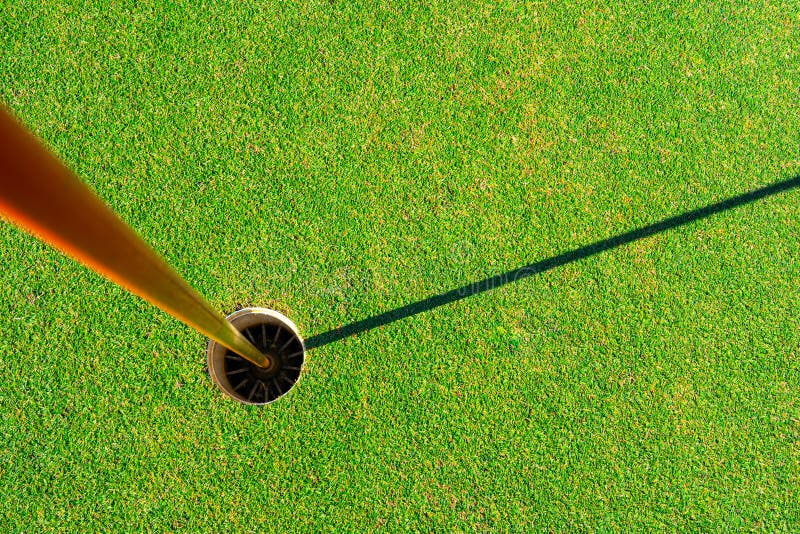 Golf course for golfer concept, golf ball on green for player playing and putting in green grass field course