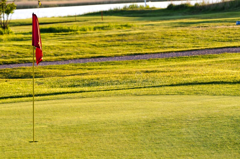 Golf course hole flag stock photo. Image of leisure, outdoor 40714114