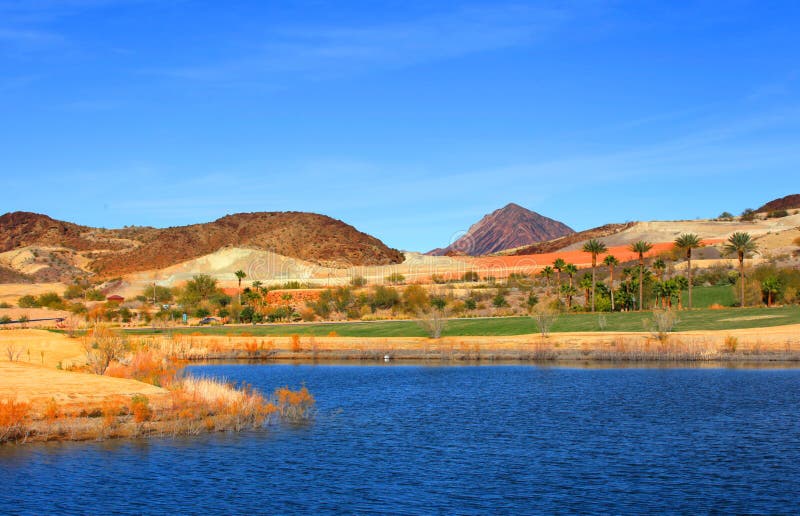 Golf Course Near Lake Mead in Nevada Stock Photo Image of recreation