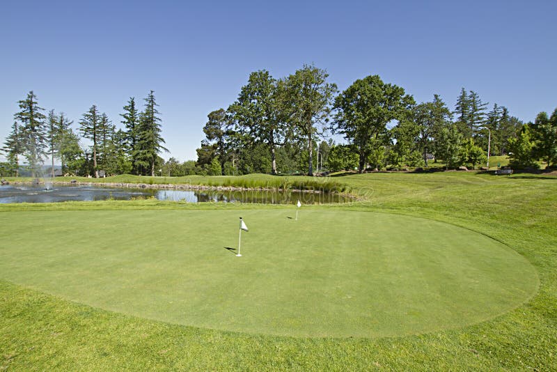 Golf Course Putting Green stock photo. Image of flags 14747536