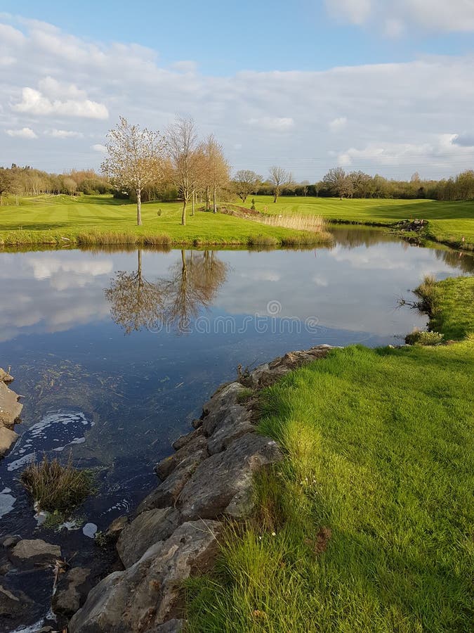 Golf course stock image. Image of sports, water, feature 115611435