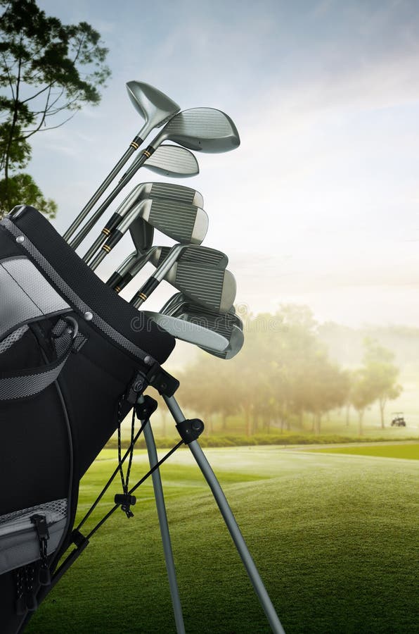 Golf Bags on Golf Course stock image. Image of driver 2786019