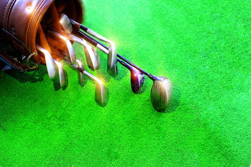 Golf Equipment Many Pieces in a Bag Stock Photo Image of meadow, hole