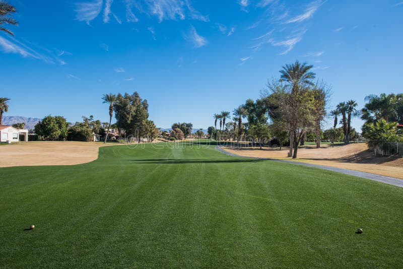 Golf Fairway is Green Surrounded by Brown Rough Stock Image Image of