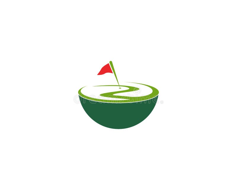 Golf Field icon logo template design stock illustration
