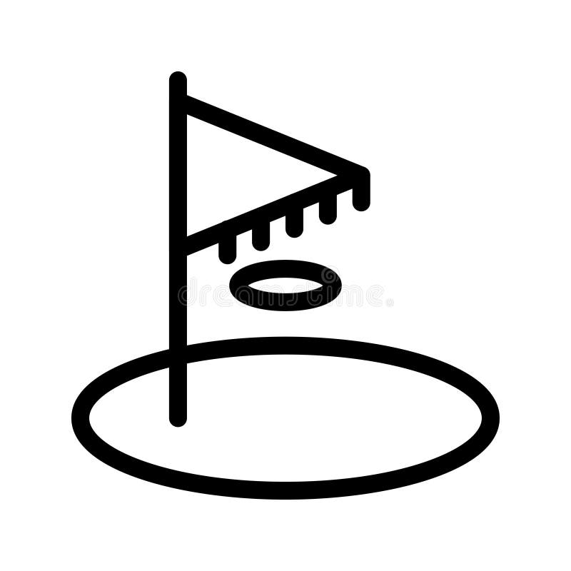Golf flag line vector icon royalty free illustration