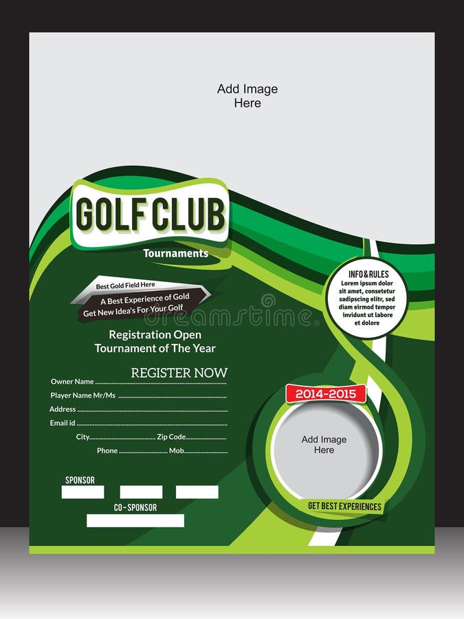 A golf tournament scramble flyer and invitation illustration. Vector EPS 10  available. Type has been converted to outlines in the vector file Stock  Vector Image & Art - Alamy