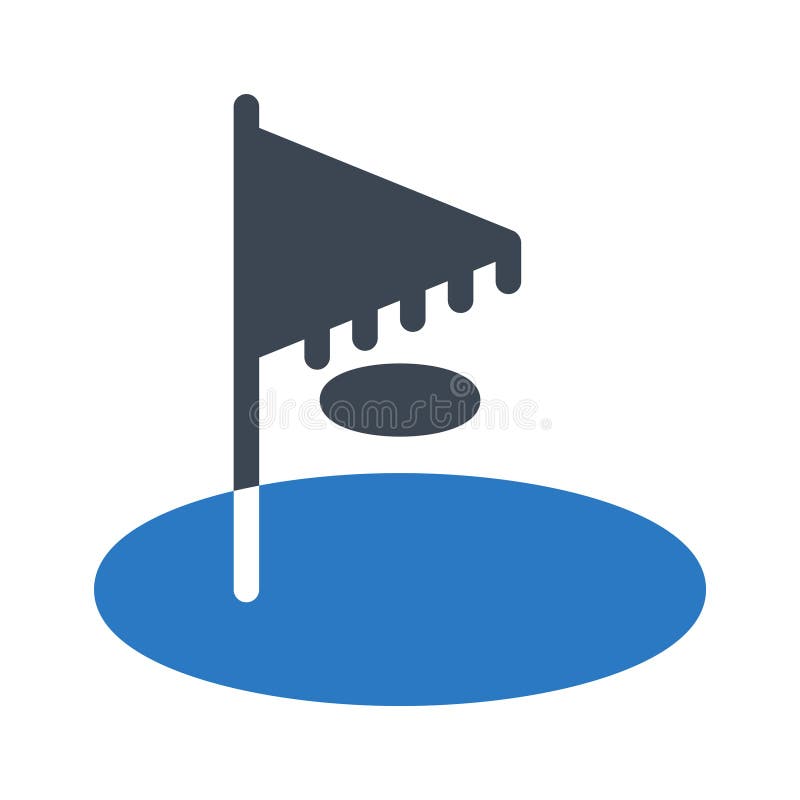 Golf glyph color flat vector icon royalty free illustration