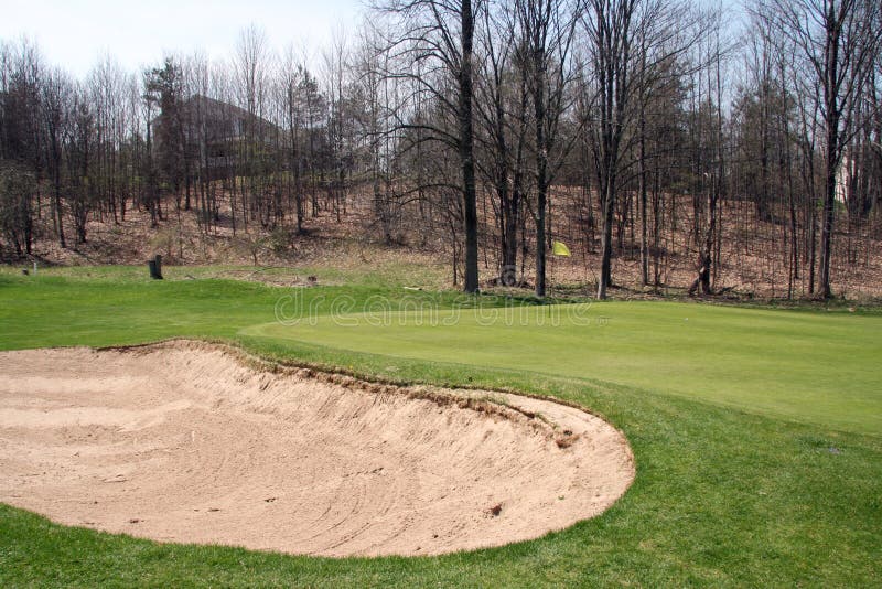 Golf Green and Bunker stock photo. Image of green, sport 13874400