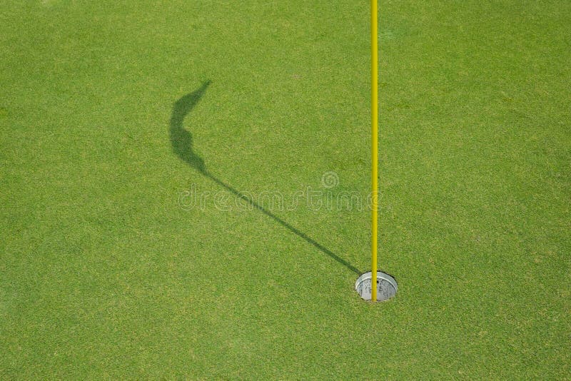 Golf Green with Hole and Flag Stock Image Image of grass, outdoor