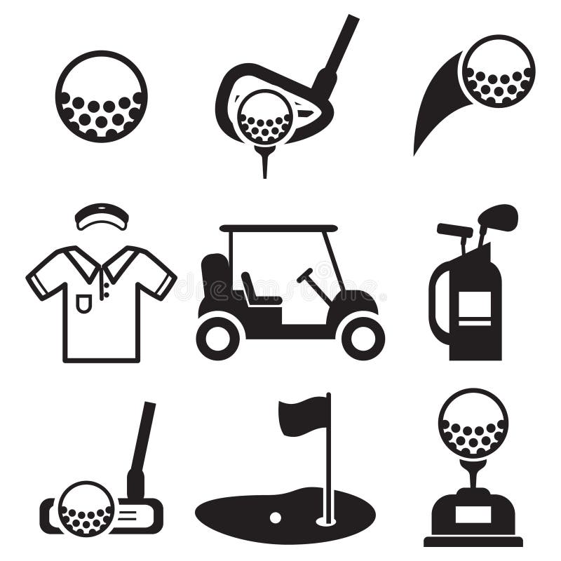 Golf Icons royalty free illustration