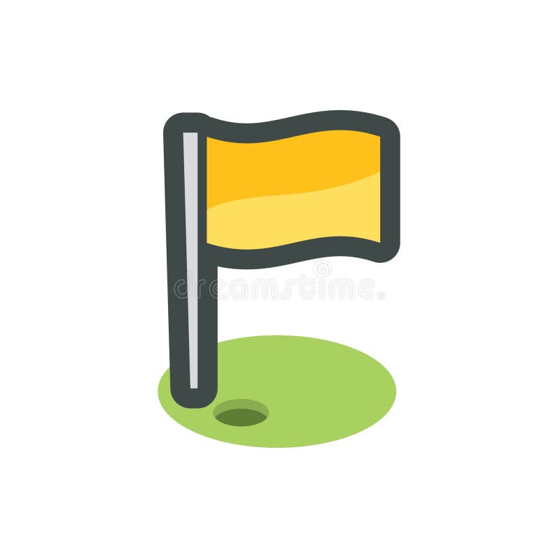 Golf Pin Flag. Vector Illustration Decorative Design Stock Vector