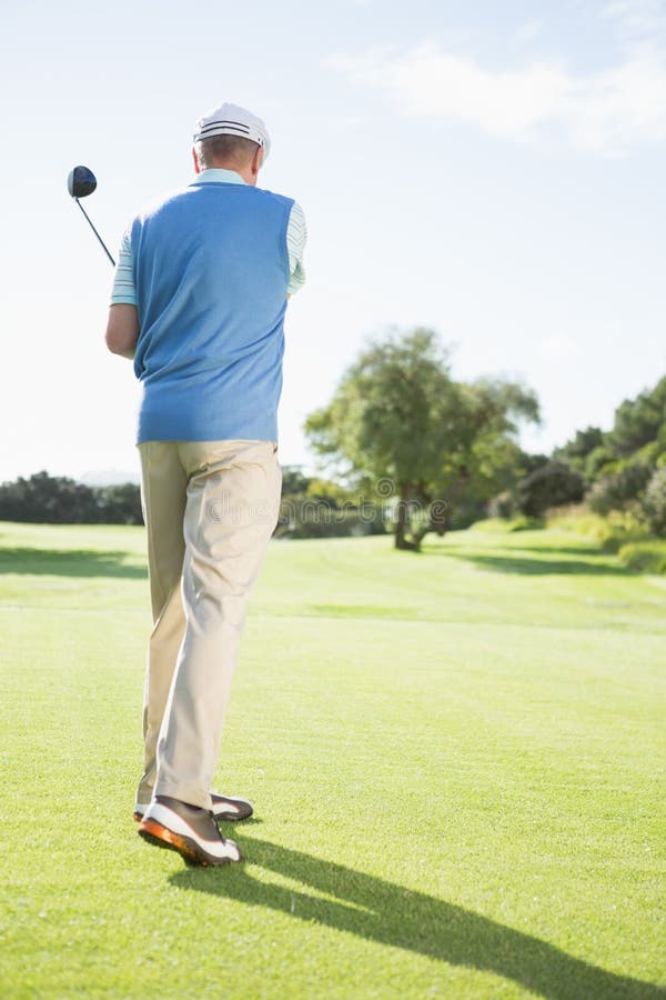 Golf player taking a shot stock image. Image of person - 42546647