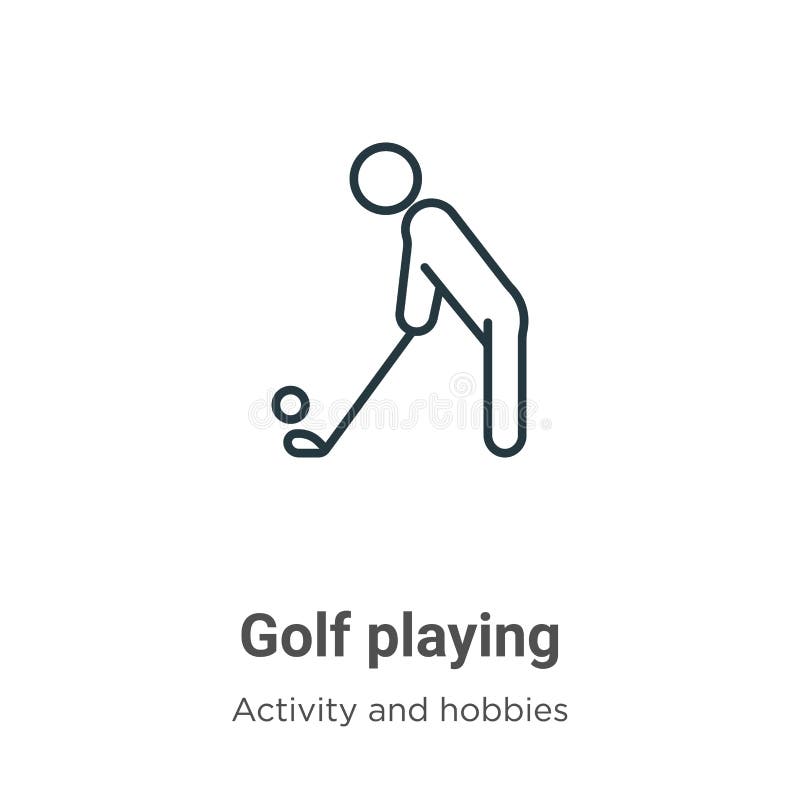 Golf playing outline vector icon. Thin line black golf playing icon, flat vector simple element illustration from editable stock illustration