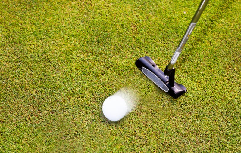 Golf: putter club with golf ball