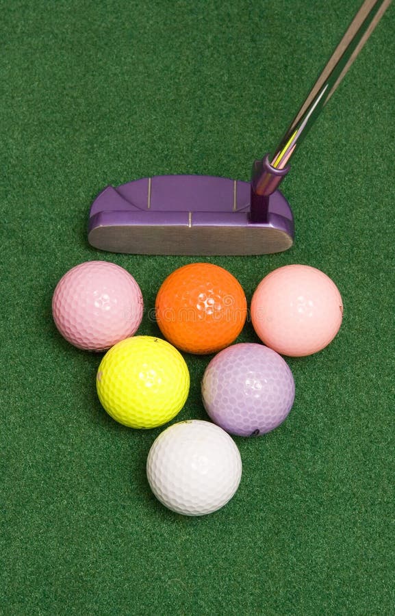 Golf Putter and Colored Balls