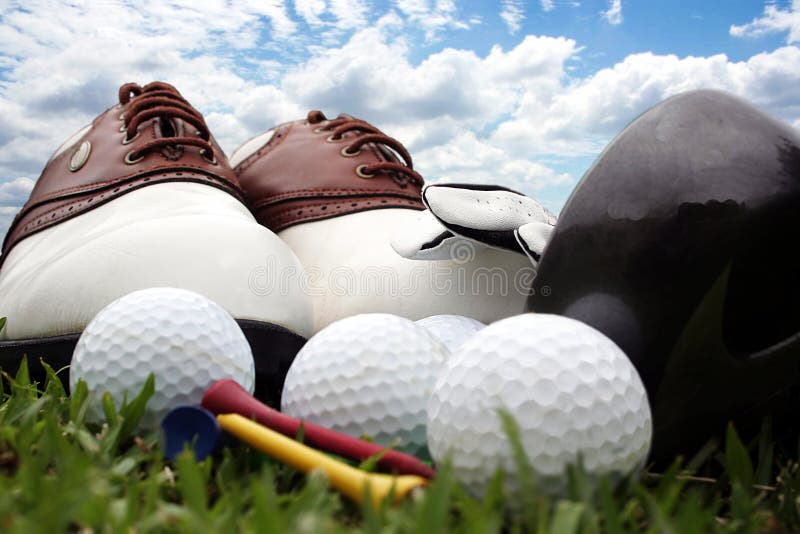 Golf time stock image. Image of shadows, outdoors, ball 735261