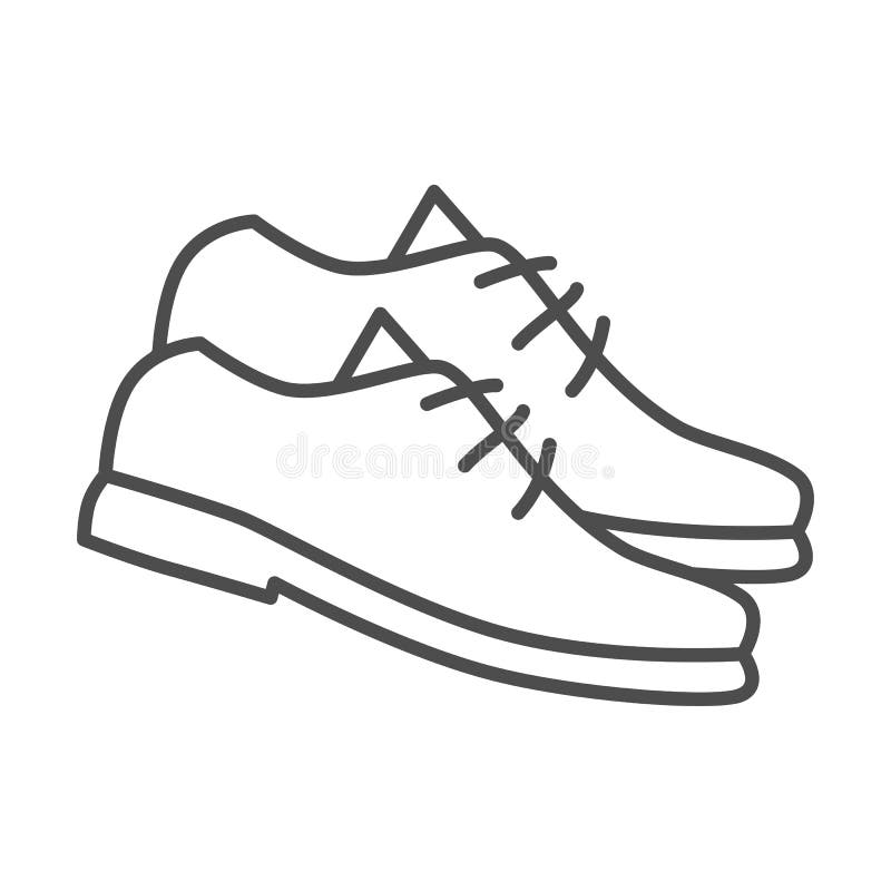 Golf shoes thin line icon, golf concept, Golfer boots sign on white background, shoes icon in outline style for mobile vector illustration