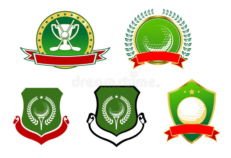 Golf sport icons, emblems and signs royalty free illustration