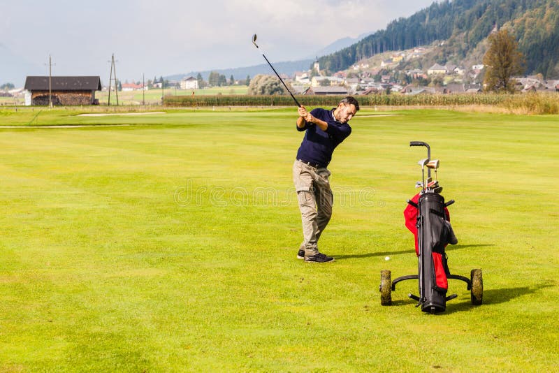 Golf swing stock image. Image of exercise, dynamic, park 61665279