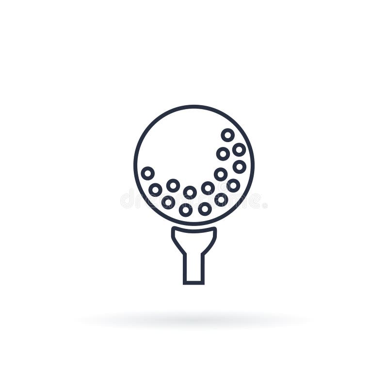 Golf tee and ball. Golf ball icon in trendy flat style isolated on white background. Symbol for your web site design stock illustration Golf tee and ball. Golf ball icon in trendy flat style isolated on white background. Symbol for your web site design stock illustration