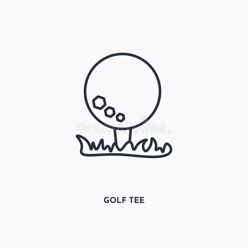 Golf tee outline icon. Simple linear element illustration. Isolated line golf tee icon on white background. Thin stroke sign can be used for web, mobile and UI. Golf tee outline vectors