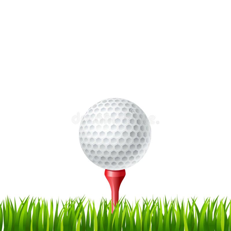 Golfbal op een tee stock illustratie