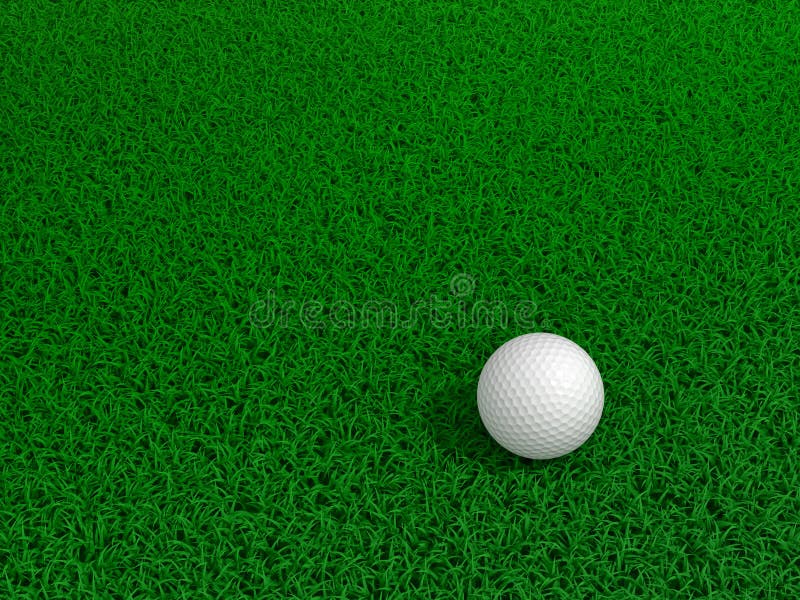 Golfbal op groen gras