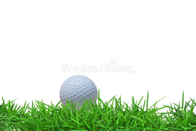 Golfbal op groen gras stock foto's Golfbal op groen gras stock foto's