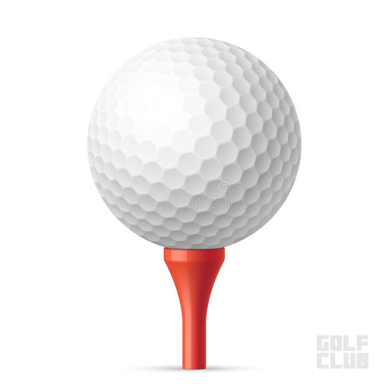 Golfbal op rode tee vector illustratie