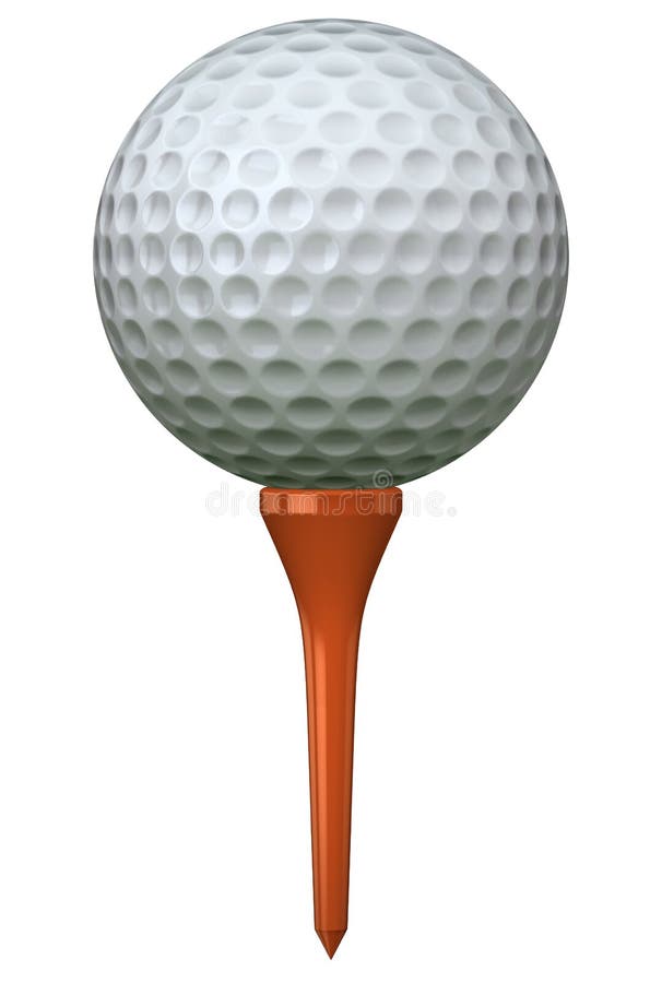 Golfbal op de tee vector illustratie