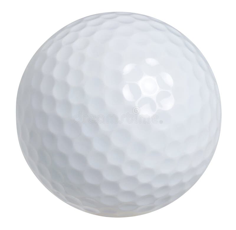 Golfball getrennt auf Weiß mit Ausschnittspfad