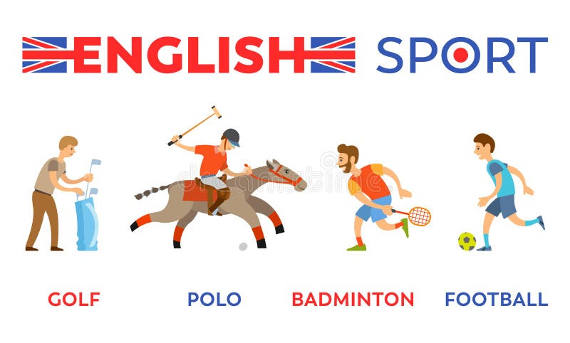 Golfe Inglês Do Esporte E Polo Badminton E Futebol Ilustração do