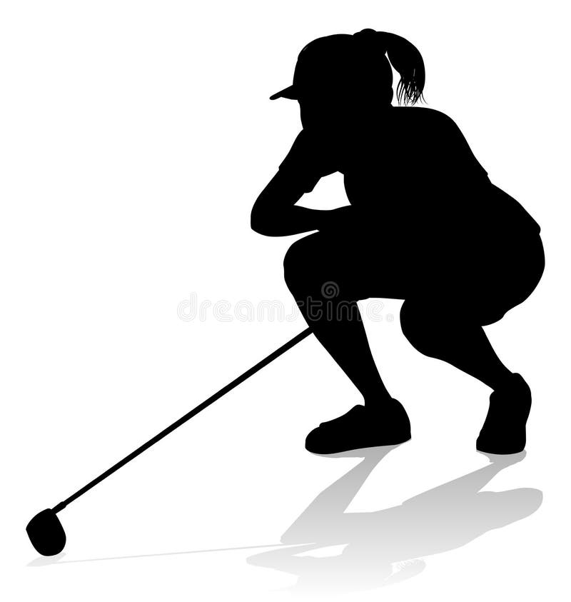 lady golfer silhouette