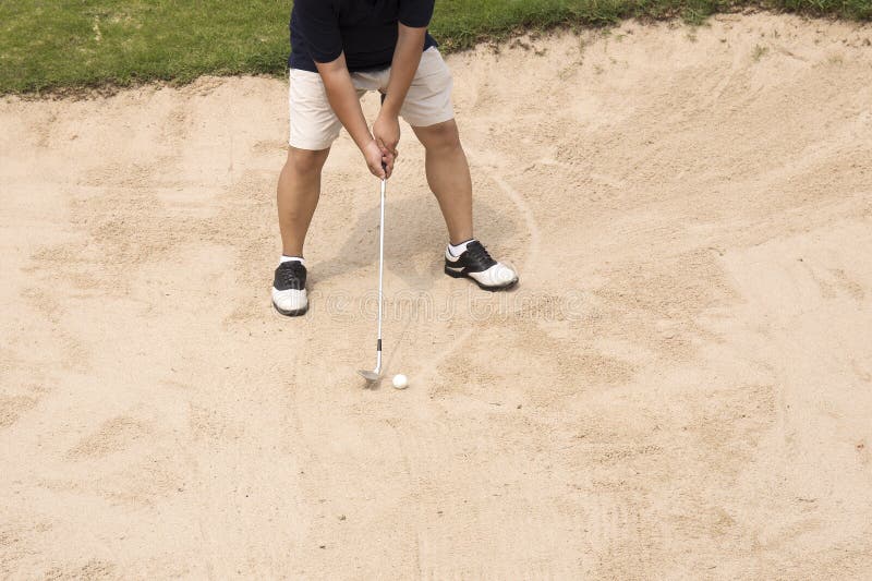 Golfer Hit Ball on Sand Trap Stock Photo Image of professional, wedge