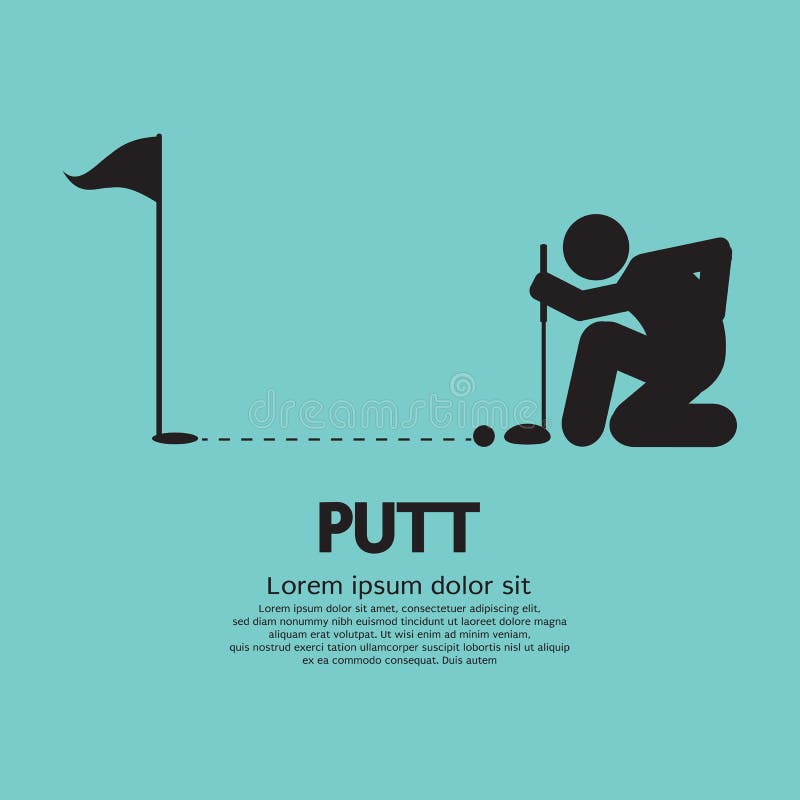 Golfer Lines Up Putt Symbol