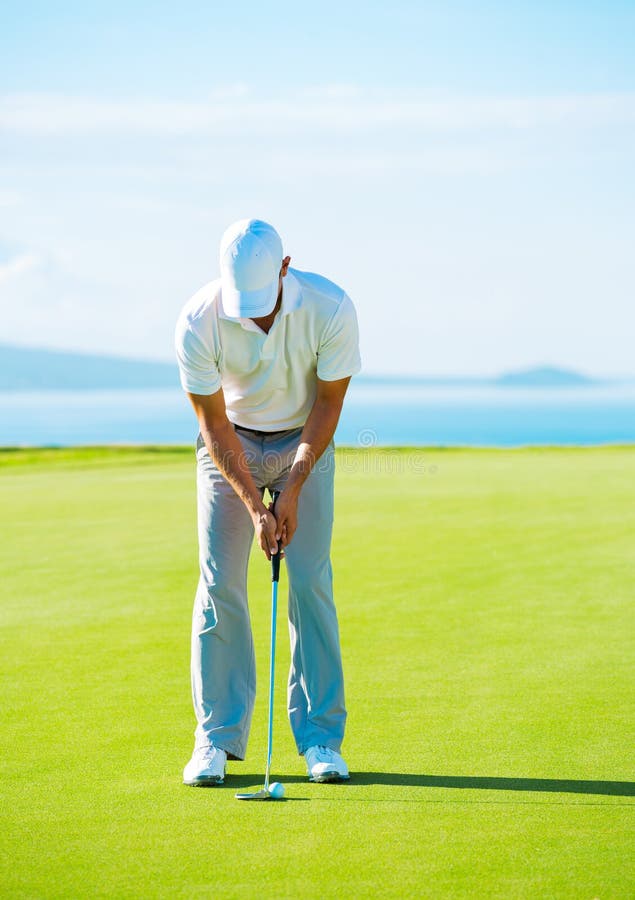 Golfer on Putting Green stock image. Image of hobby, fashion 45069847
